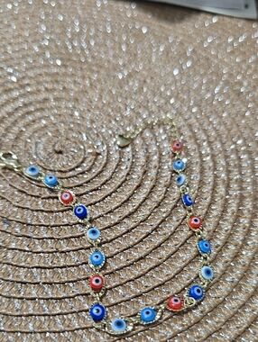 Gold-Tone Multi Blue & Red Evil Eye Necklace